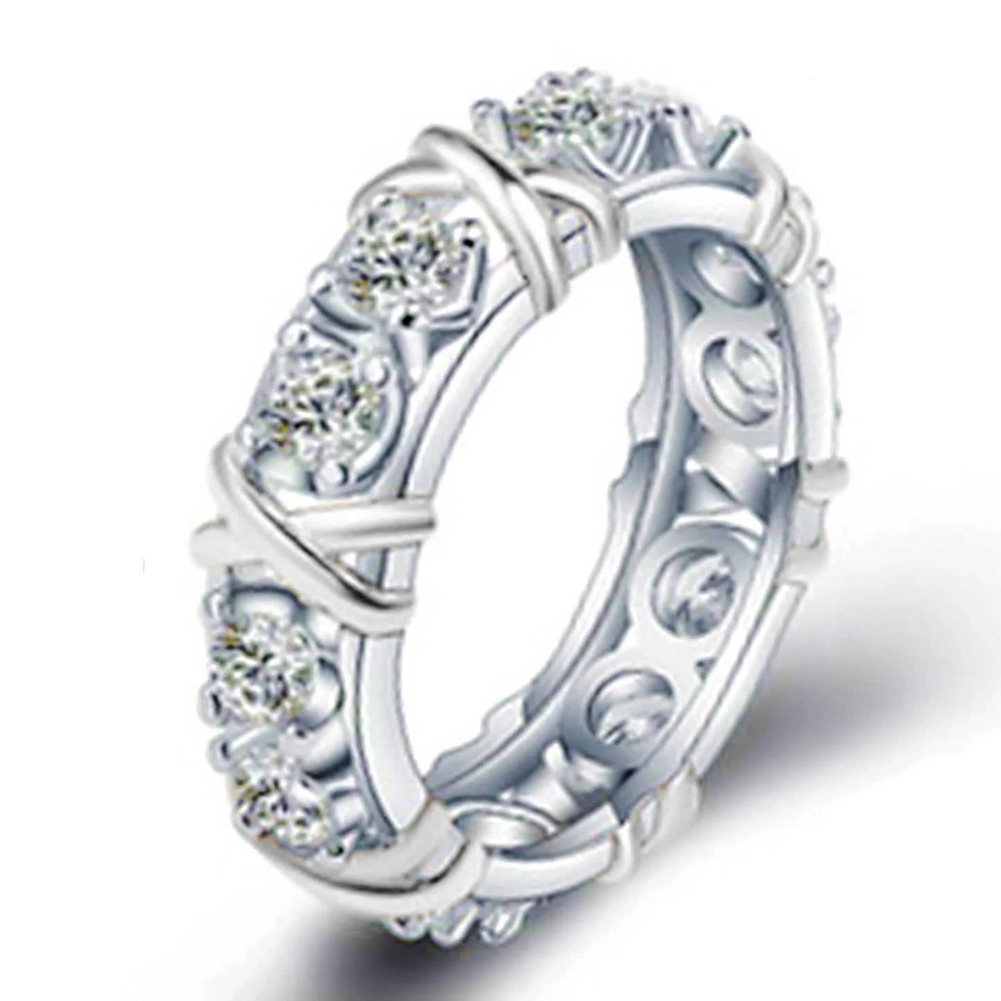 Luxury Zircon Crystal 925 Sterling Silver Ring