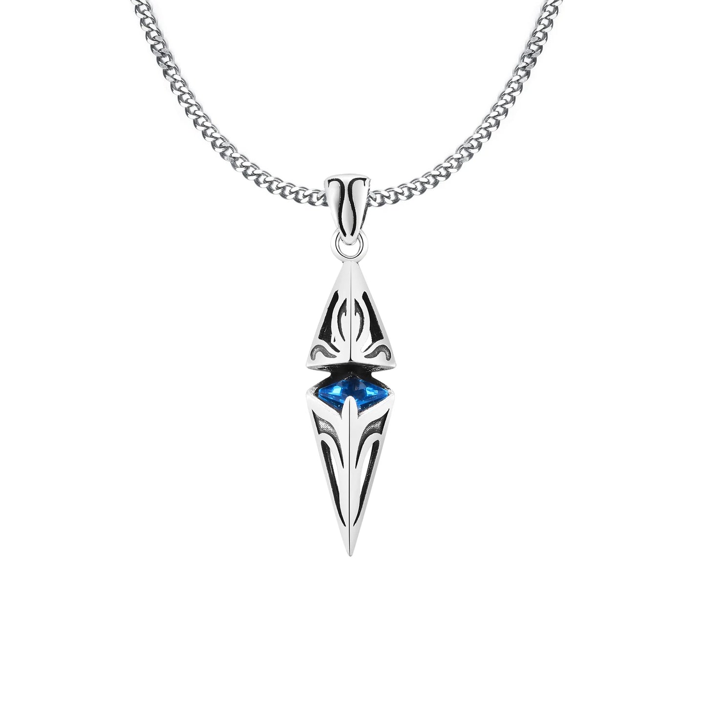 Stylish Blue Stone Pendant Necklace