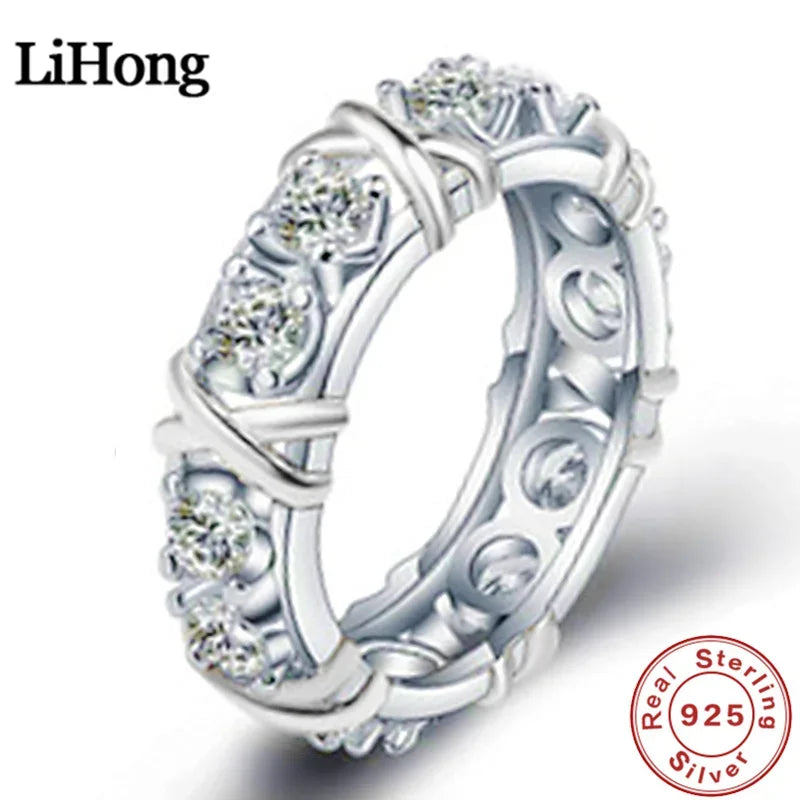 Luxury Zircon Crystal 925 Sterling Silver Ring