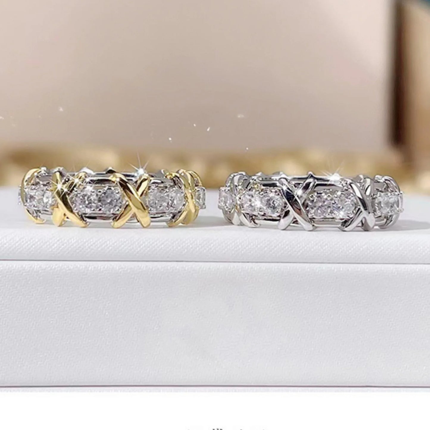 Luxury Zircon Crystal 925 Sterling Silver Ring