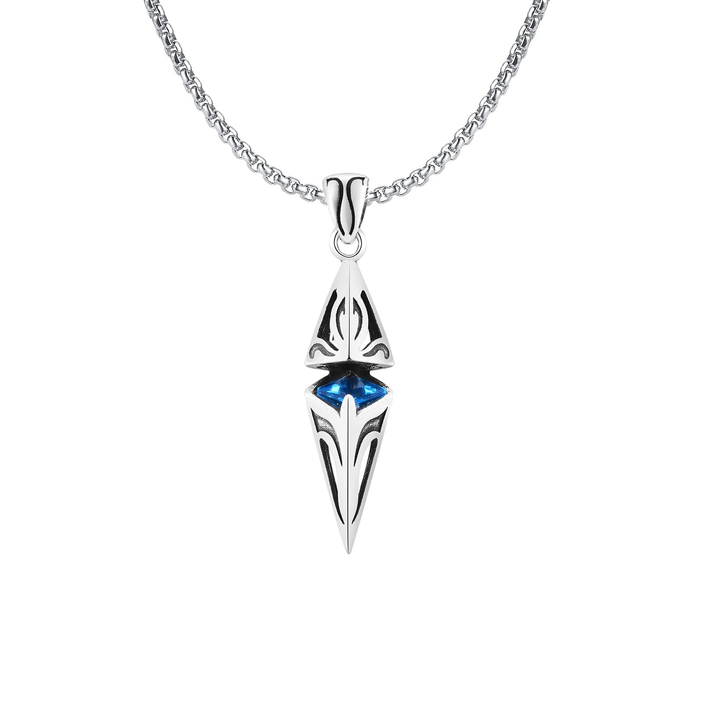 Stylish Blue Stone Pendant Necklace