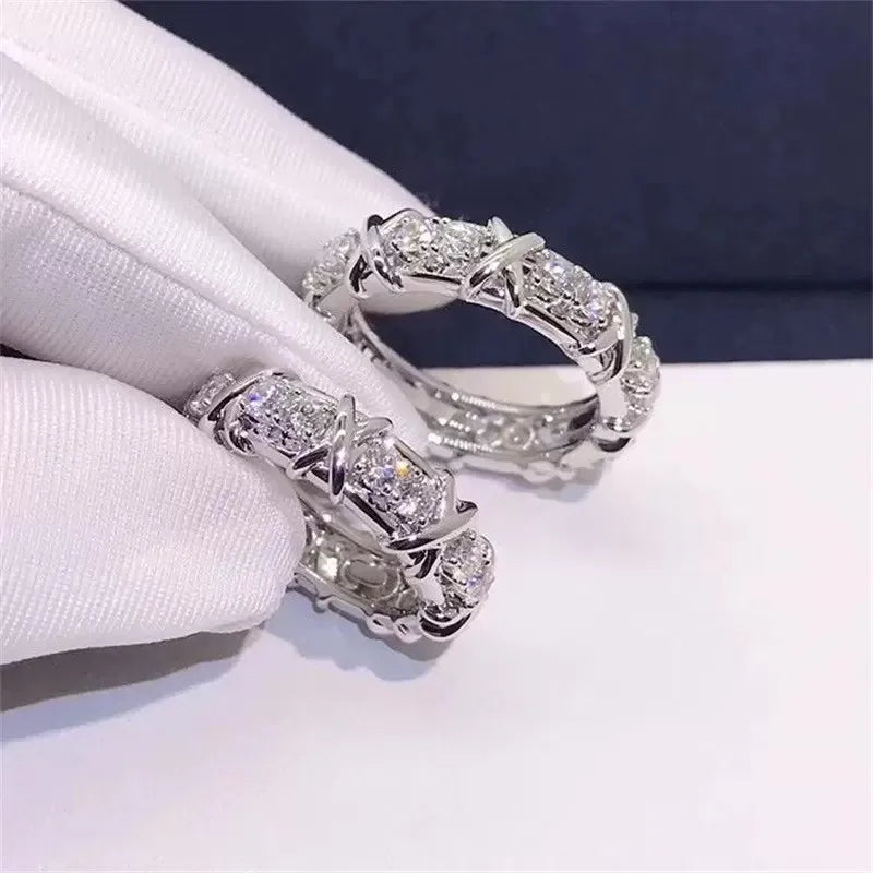 Luxury Zircon Crystal 925 Sterling Silver Ring
