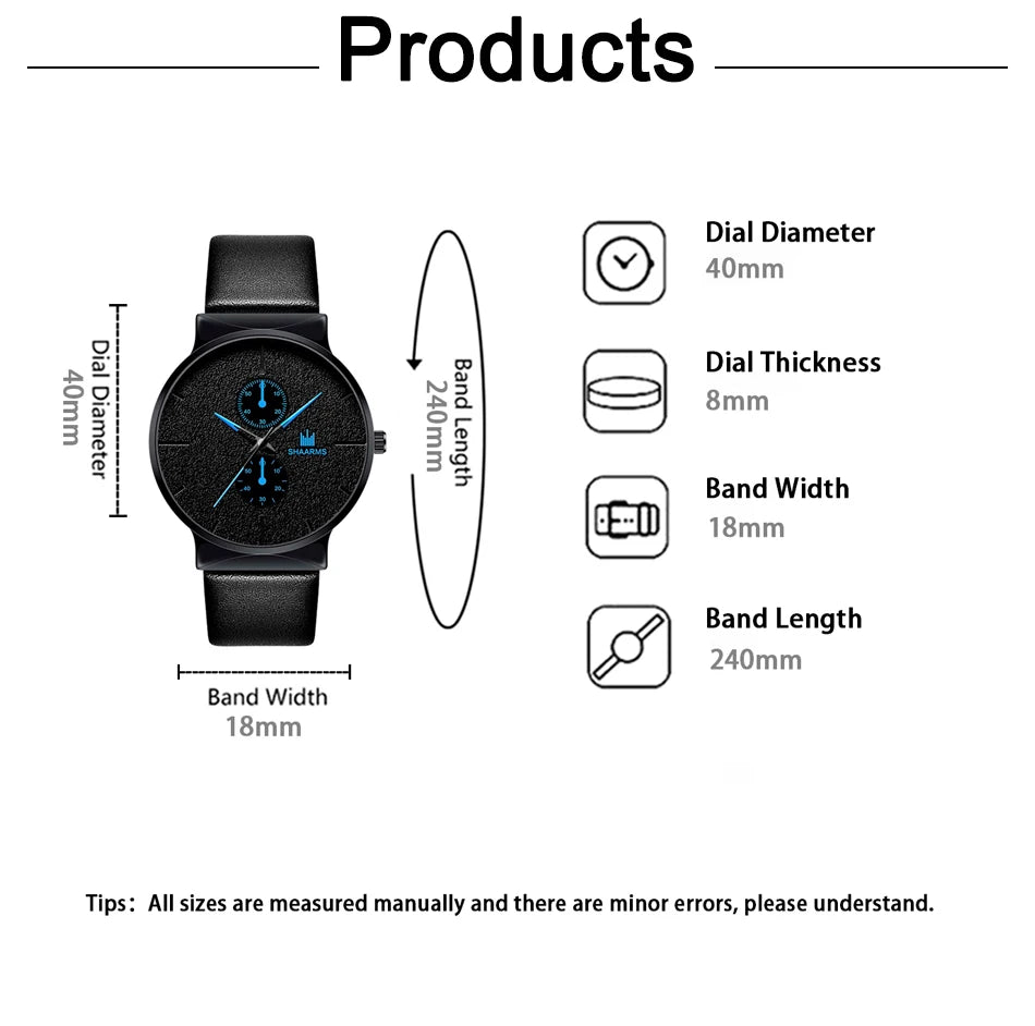 Luxury 2pcs Quartz Watch Bracelet Set