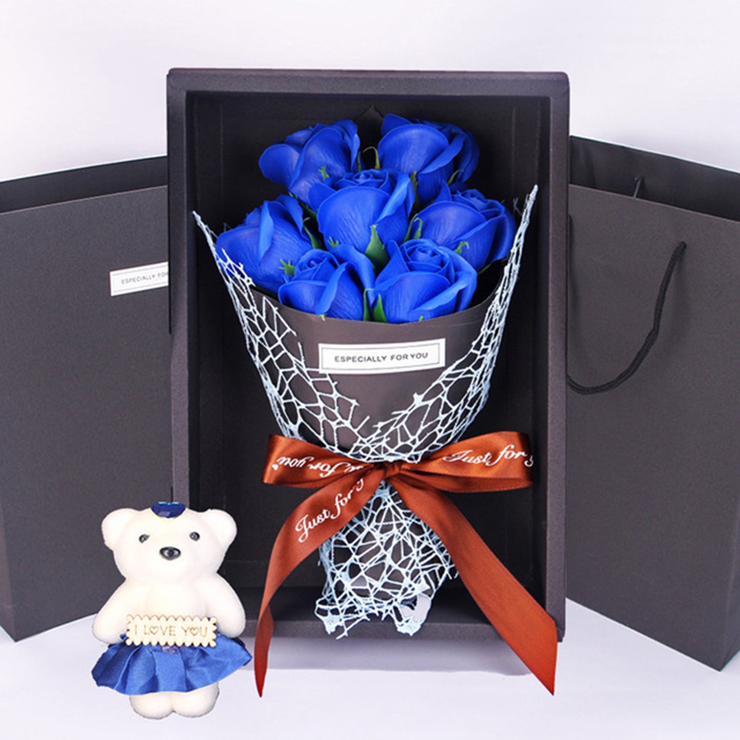 Artificial Flowers 7 Rose Soap Bouquet