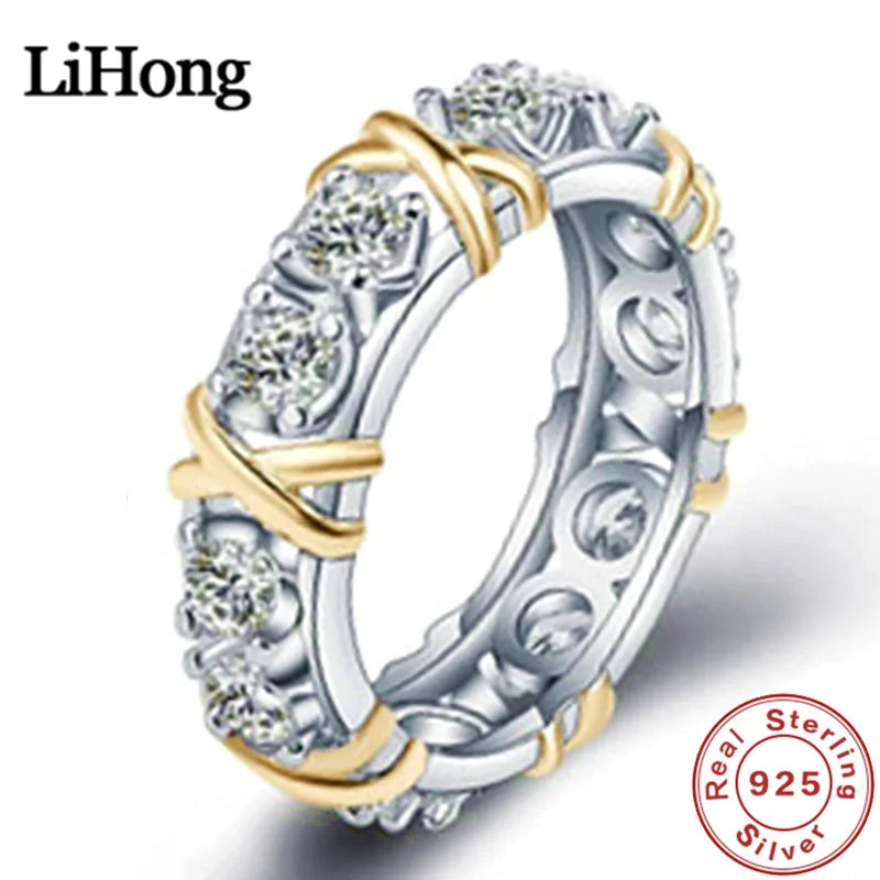 Luxury Zircon Crystal 925 Sterling Silver Ring