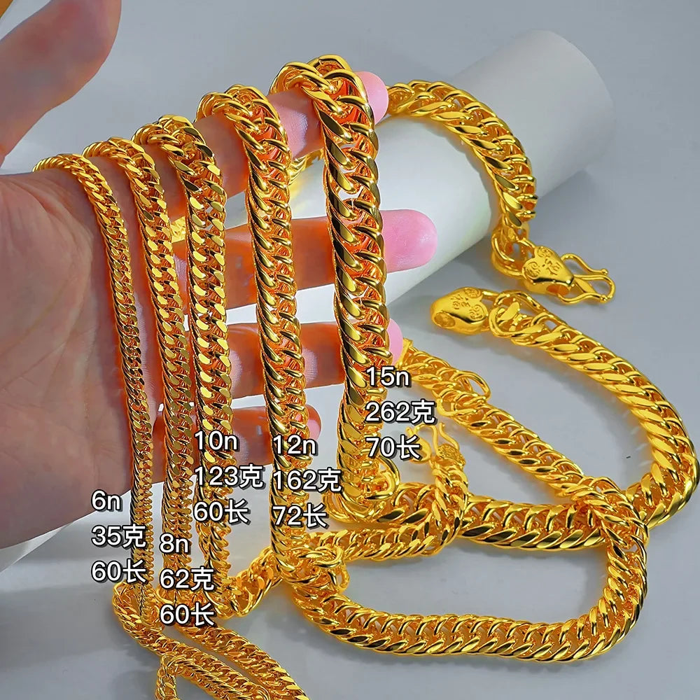 Thick Gold Fu Buckle Boss Necklace