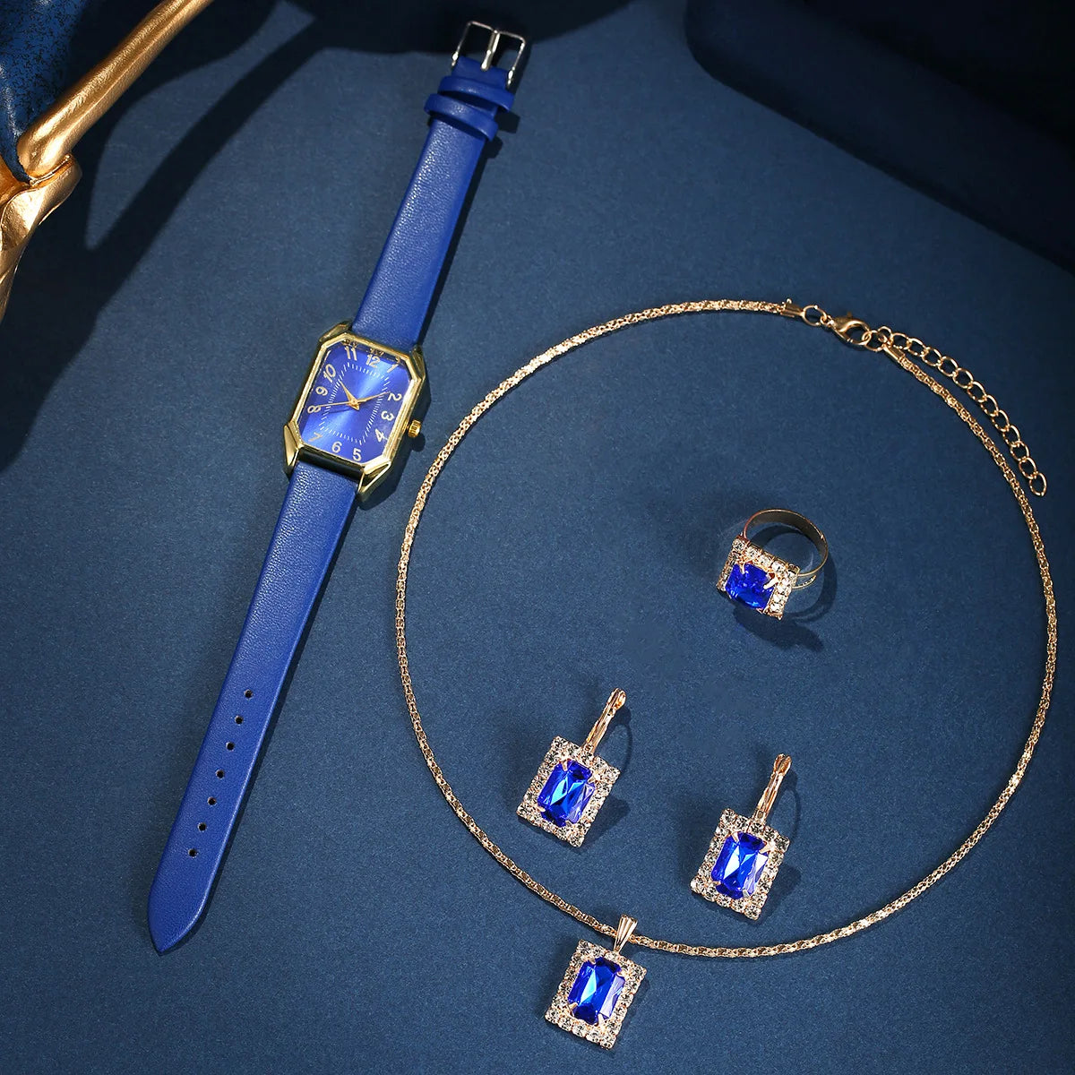 6/5/1PCS Luxury Quartz Wristwatch Jewelry Set