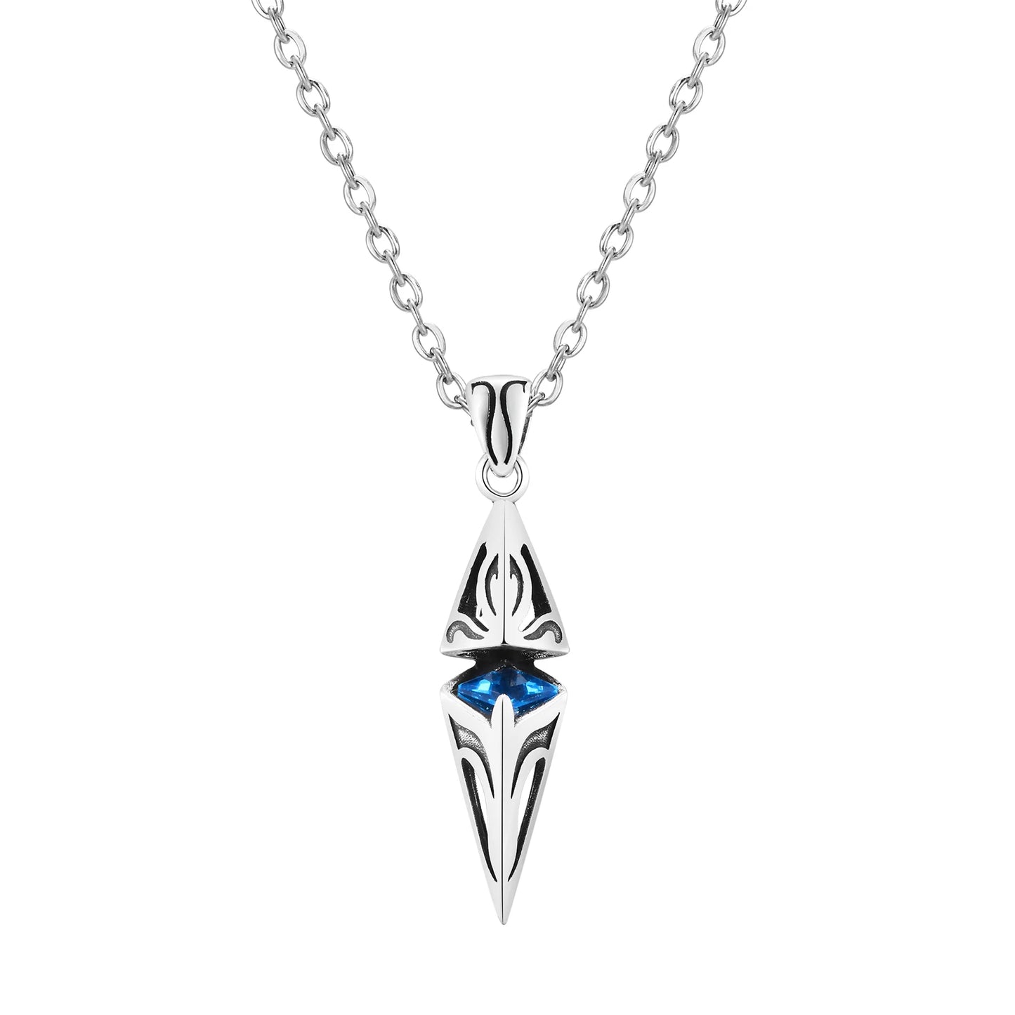 Stylish Blue Stone Pendant Necklace