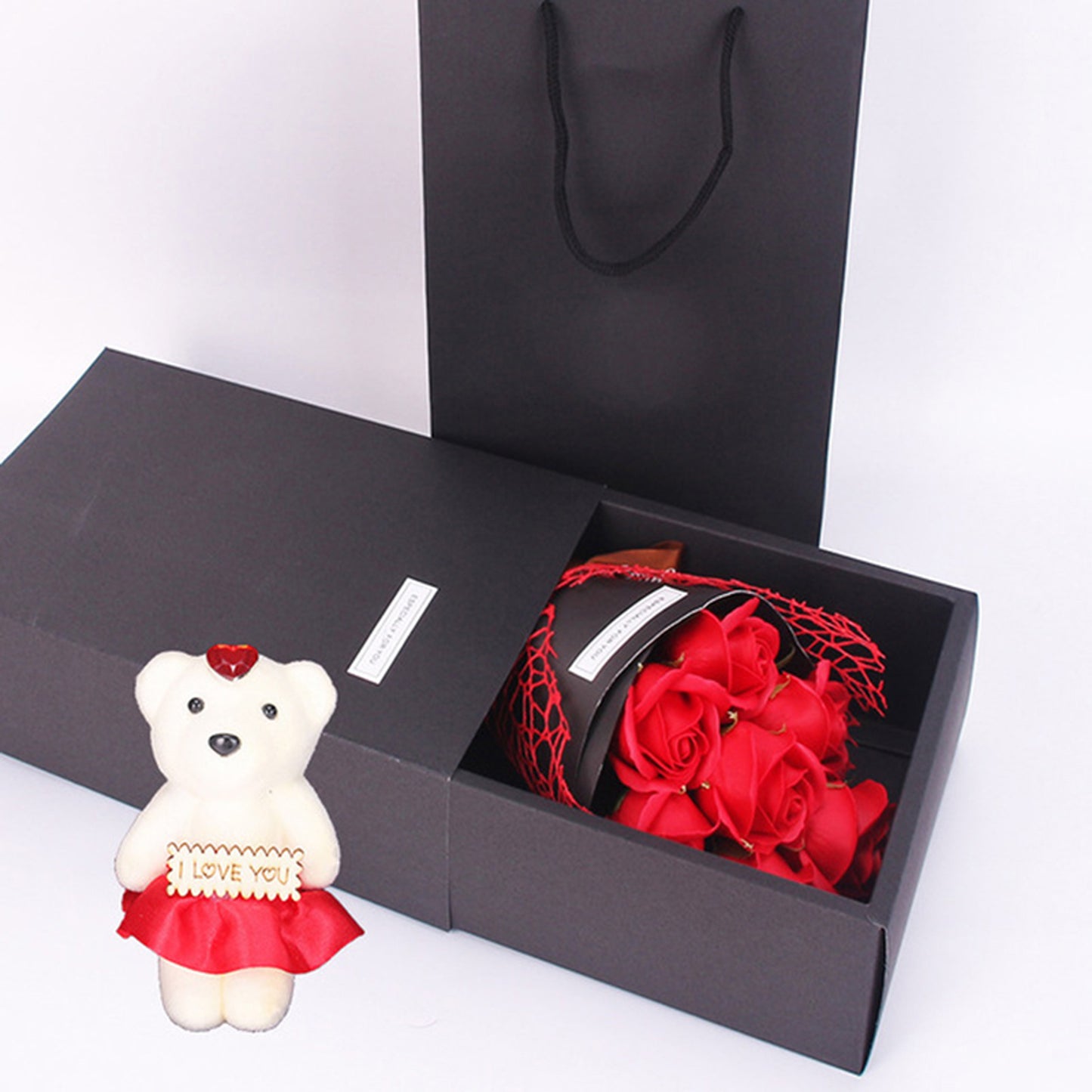 Artificial Flowers 7 Rose Soap Bouquet