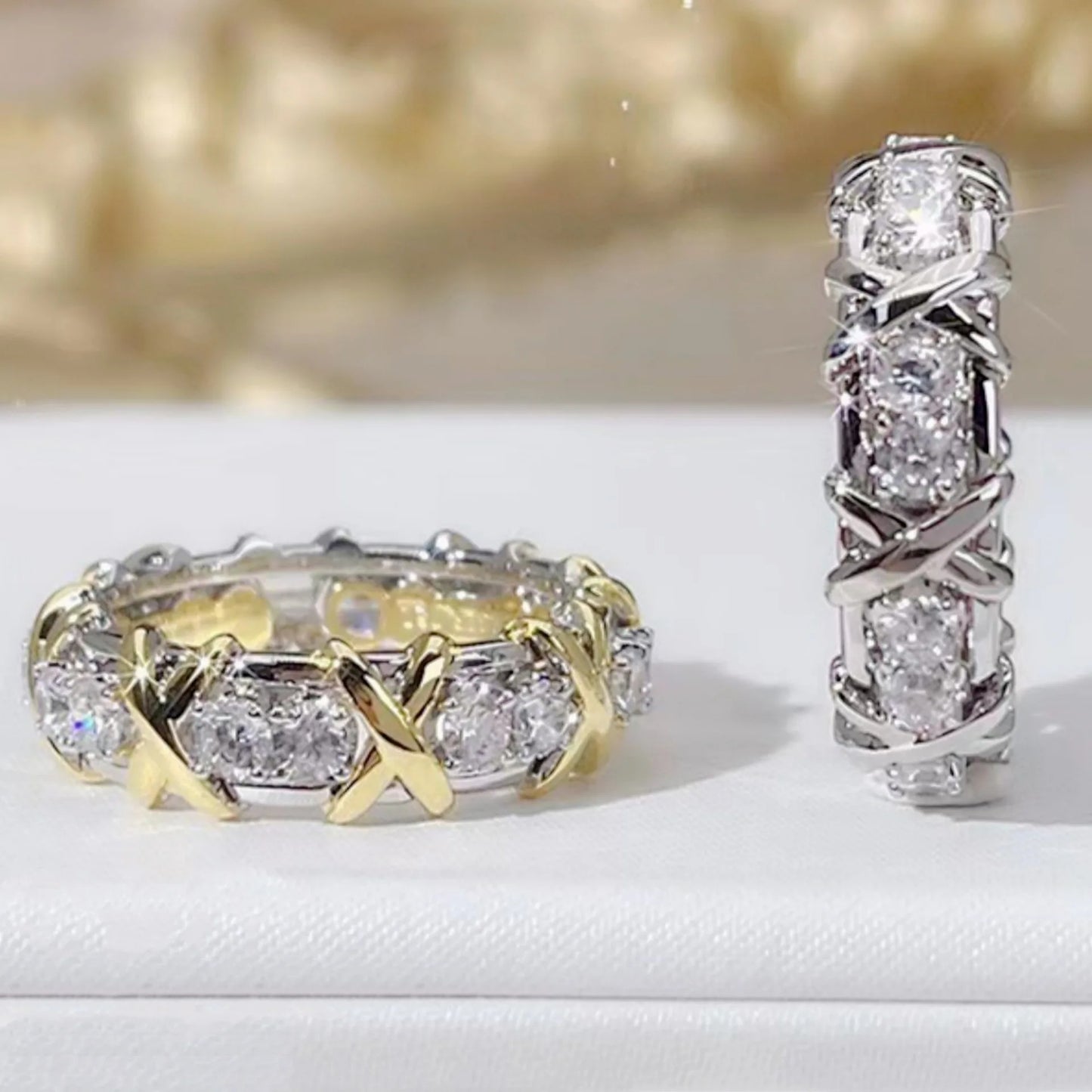 Luxury Zircon Crystal 925 Sterling Silver Ring