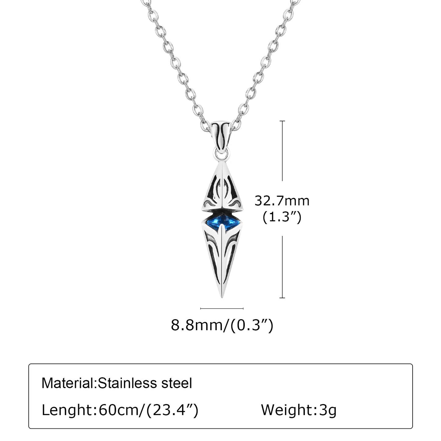 Stylish Blue Stone Pendant Necklace
