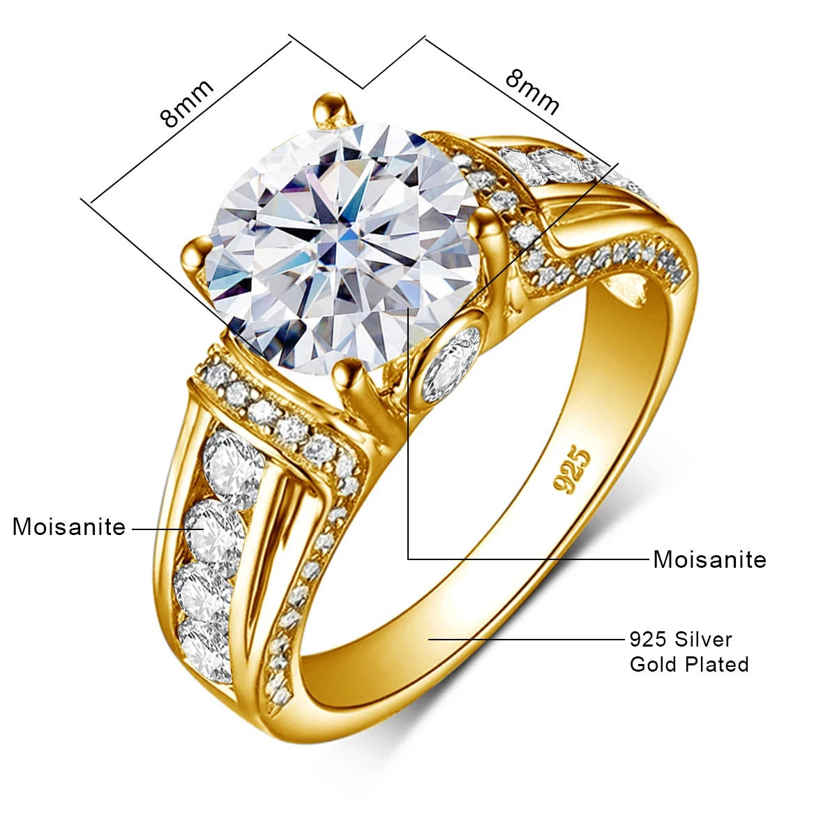 Luxury 2ct Moissanite Ring