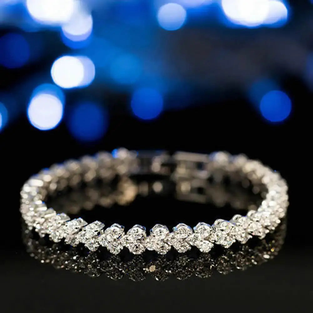 Cubic Zircon Rhinestone Shiny Bracelet