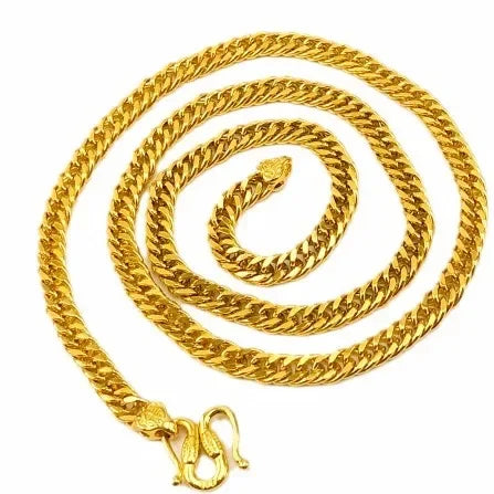 Thick Gold Fu Buckle Boss Necklace